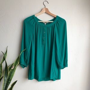 Banana Republic ¾ Sleeve Green Blouse